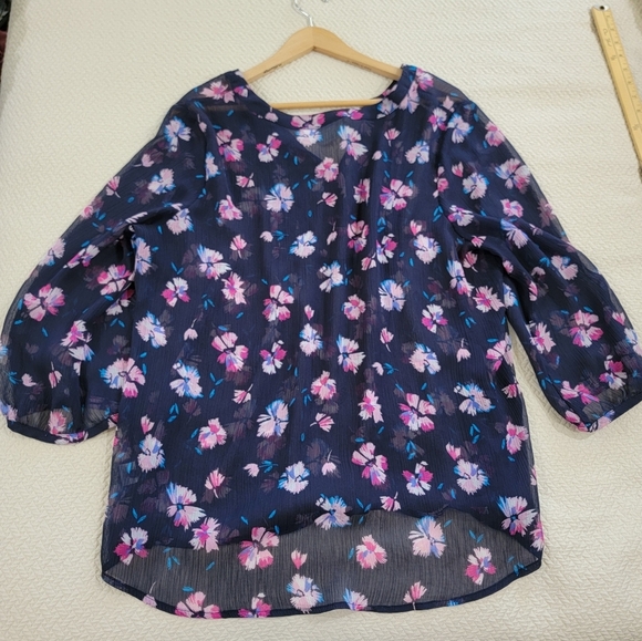St. John's Bay Floral Sheer Women's Tunic Top Size XL - Picture 4 of 14